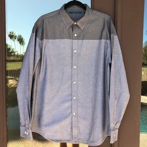 Perry Ellis Men’s 2-toned Grey Dress Shirt XL
